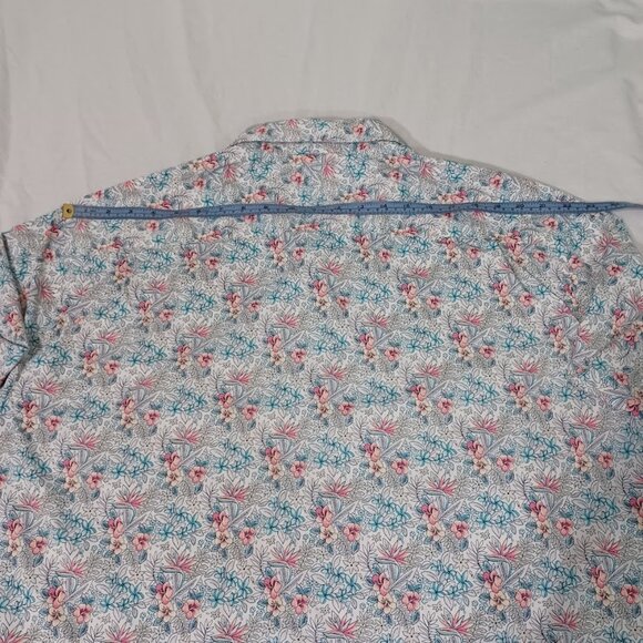 Tommy Bahama Shirt Mens XXXL Blue White Long Sleeve Floral Vented The Siesta Key - Picture 7 of 10